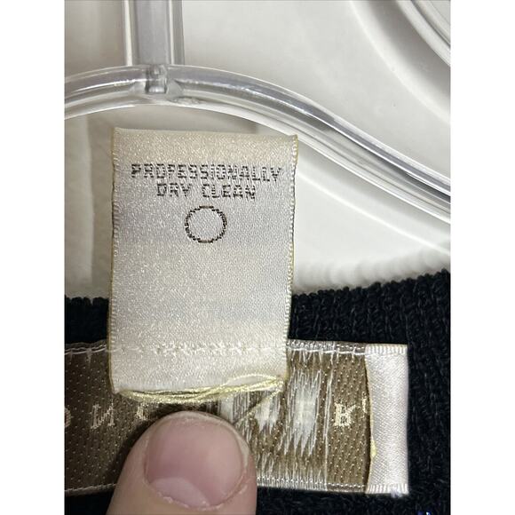 Vintage Doncaster Women’s Wool Blend Full Zip Sweater Blue Sparkly V Neck Party - Picture 7 of 8